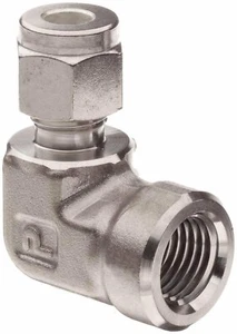 1/2" Tube x 3/8" FNPT 316ss Female Elbow Connector Parker 8FEL6N-316 - Picture 1 of 2