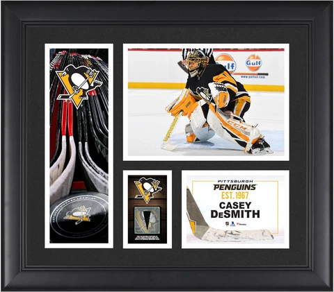 Casey DeSmith Pittsburgh Penguins Frmd 15 x 17 Player Collage & Piece of GU Puck Cover