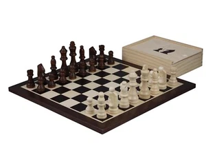 14 Inch Wenge Chess Set With Chess Pieces And Chess Box  - Picture 1 of 5