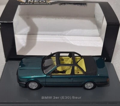 BMW 3-Series 3er E30 325i Baur 1986 Dark Green 1:43 Neo NEO43291 EXTREMELY RARE! - Image 1 of 4