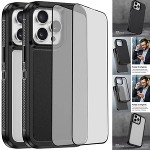 For Apple iPhone 14 Pro Max Rugged Case Dual Layer Phone Cover / Tempered Glass - Foto 1 di 28