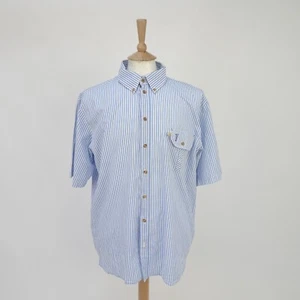 Mens Golfino Short Sleeve Striped Shirt Sz L 44" - Picture 1 of 13