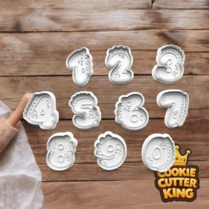 Dinosaur Numbers - Numeral - Cookie Cutter and Embosser Set - 1 - 2 - 3 - 4 - Picture 1 of 22