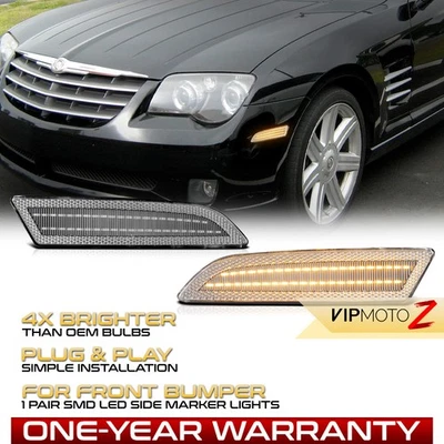 Full LED Amber Front Side Marker Light For 2004-2008 Chrysler Crossfire Pair Set Foto 1 de 4