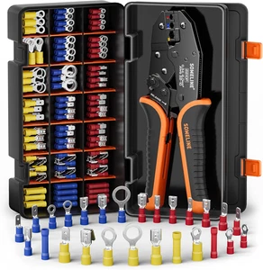 SOMELINE Electrical Connectors Crimping Tool Set, Ratchet Terminal Crimper 22-10 - Picture 1 of 12