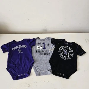 Colorado Rockies One Piece Creeper Baby Infant 12 Months Set My 1st MLB NWT - Picture 1 of 12