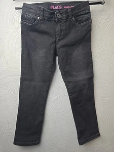 Childrens Place Jeans Girls 6 Black Skinny Stretch Denim 5 Pockets - Picture 1 of 5