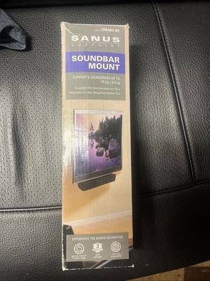 Sanus Vuepoint Soundbar Mount FPA405-B1 Supports Up To 15lbs, New In Box  - Image 1 of 3