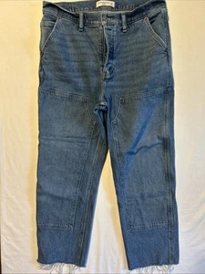 Abercrombie And Fitch The Dad High Rise Button Fly Double Knees 31/12 Jeans - Picture 1 of 12