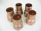 Lot of 5 Copper Pipe Fitting 3/4" Sweat x 3/4" Female Thread Adapter C x FIP