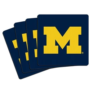 Juego de 4 posavasos de neopreno Michigan Wolverines de 4" x 4" - Imagen 1 de 3