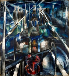 Reproducción artística de pintura del puente de Brooklyn de Joseph Stella - Imagen 1 de 3