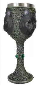 Ebros Wicca Mystical Withcing Hour Black Cat Wine Goblet 7oz - Picture 1 of 4