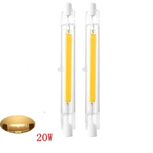 R7S LED Bulb COB Glass Tube 20W 118MM Replace Halogen Lamp Spot Light 110V 3000K - Picture 1 of 9