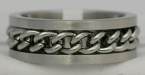 Anillo de cadena de acero inoxidable para hombre talla 12 - Imagen 1 de 5