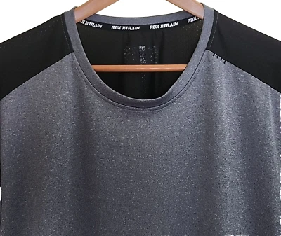 Camiseta manga corta RBX X-Train Performance para hombre gris y negro bloques de color Foto 1 de 4