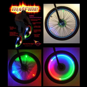 LUCI BICI EFFETTO RING CERCHIO RUOTA COLORATO SEGNALAZIONE BICICLETTA MTB -T - Imagen 1 de 3