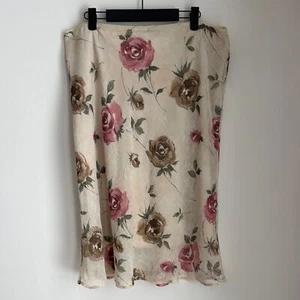Sugarcane Y2K Vintage Women’s Floral Cream pink pull on textured Skirt 2XL EUC - Picture 1 of 7