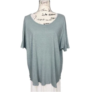 Eileen Fisher Top Size Large Gray Round Neck Short Sleeve Knit Hemp Cotton Knit - Picture 1 of 9