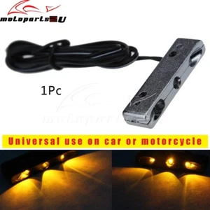 Universal Motorcycle 12V Slim Bright 3 LED License Plate Amber Light Indicator - Picture 1 of 8