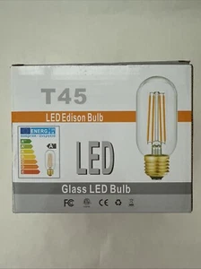 Leools LED Glass Edison Bulb T10/T30 6PK Frosted 4W E26 AC110-AC130 NEW OPEN BOX - Picture 1 of 6