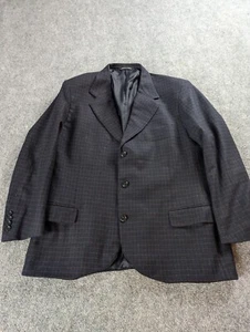 Canali Blazer Blue Mens 44-R Three-Button Front Wool Cashmere Blend Check - Picture 1 of 15