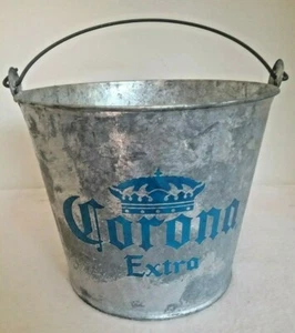 CORONA EXTRA Bier Eiskübel aus verzinktem Metall mit Griff ZWEIER SET EUC - Bild 1 von 9