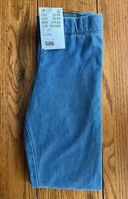 H&M Niñas 7/8 Denim Azul Algodón Leggings y Cintura Elástica Foto 1 de 3