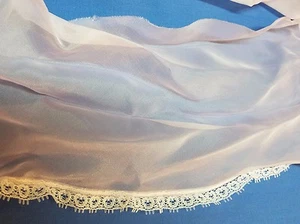 Solid Pink Sheer Lace Trim 4 inches wide 2 yards - Picture 1 of 2