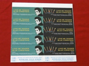 ELVIS  PRESLEY~ BLUE CHRISTMAS~ LOVE ME TENDER~ RARE ~ JUKEBOX  TITLE STRIPS - Picture 1 of 1