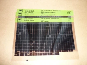 CHEVROLET CORVETTE 1988 Microfiche 4 teilig Service Manual Werkstatthandbuch - Bild 1 von 2
