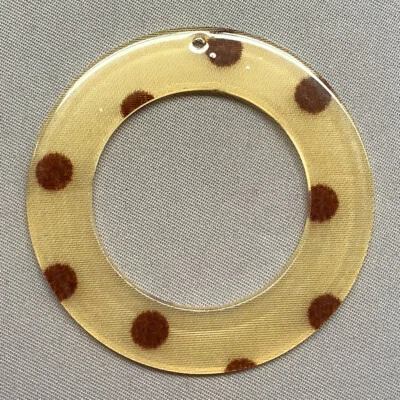 Lunares Marrón Amarillo Acrílico 48mm Círculo Arandela Colgante Eslabones Q3 por Paquete Foto 1 de 2