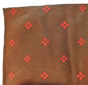 Vintage brown and red scarf mid 20th century 27"square c 1950s 1960s ey - Picture 1 of 5
