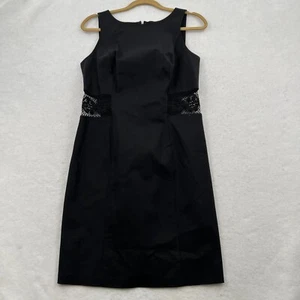 Maria Bianca Nero Women's Black Sleeveless Sheath Dress Boatneck Lace Size m - Picture 1 of 7