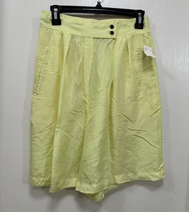 Silk Road Women Bermuda Shorts Silk Yellow hight Rise lightweight size M New - Picture 1 of 8