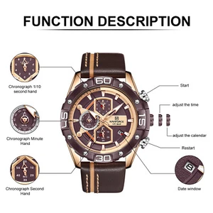 Mens Watches Military Luminous Sports Watch Waterproof Relojes De Chronograph 9 - Picture 1 of 14