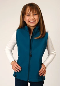 Roper Girls Technical Deep Teal Polyester Softshell Vest - Picture 1 of 4