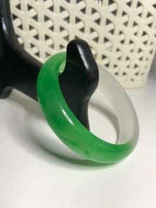 Beautifully Handmade Green Jadeite Jade Bangle Bracelet 59mm INNER SIZE (#221) - Picture 1 of 8