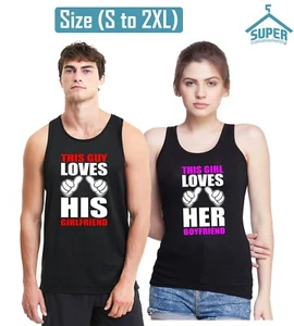 This Guy Loves His Girlfriend CARTOON Hands Couple TANK TOP This Girl Loves Her - Picture 1 of 4
