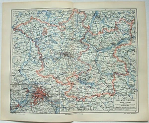 Brandenburg, Germany - Original 1905 Map by Meyers. Antique - Picture 1 of 3