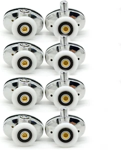 Set of 8 New Oval Butterfly Single Wheel Shower Door Rollers 23mm - Picture 1 of 12