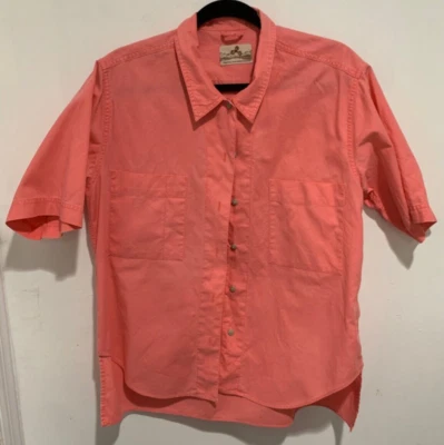 Eastern Mountain Sports Salmon Cotton Button Up Short Sleeve Shirt Women's M - Image 1 of 2