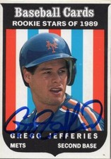 Gregg Jefferies signed baseball card (Mets) 1989 BBC Magazine Rookie Stars #10