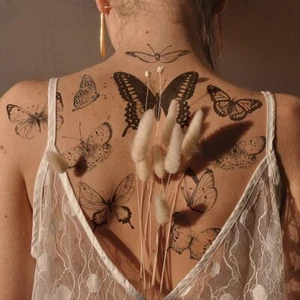 Everjoy Realistic Black Butterfly Temporary Tattoo Stickers - Waterproof Fake... - Picture 1 of 3