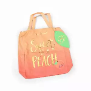 Too Faced Peach Sweet As A Peach Tote Bag with Zip - New - Picture 1 of 1