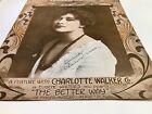 SIGNED Sheet Music 1913 In The Valley Of The Moon actress Charlotte Walker
