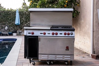 "Estufa y plancha Wolf de 48""" Foto 1 de 3