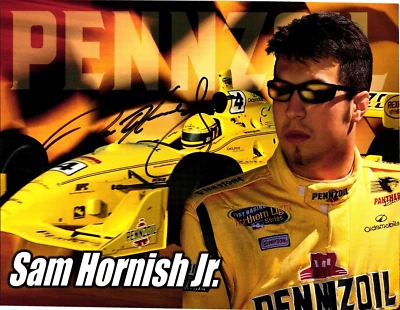 SAM HORNISH JR Signed Promo 8.5'x11" PHOTO Autograph PENNZOIL Racing INDY Ttm - Image 1 of 2