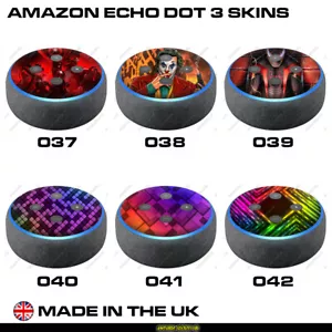 Premium Sticker to fit Amazon Echo Dot 3 Decal Skin Decal Vinyl **12 DESIGNS** - Picture 1 of 14