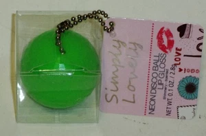 Simply Lovely Neon Disco Ball Lip Gloss Shimmery Scented GREEN Key Chain Ball - Picture 1 of 1